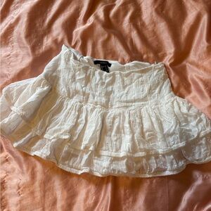 Forever 21 White Ruffled Mini Skirt